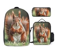 NONHAI Backpack Set for Women Men Squirrel Funny Animal Laptop Backpack Lunch Bag Pencil Case Travel Backpack, Style, One Size, Style, One Size