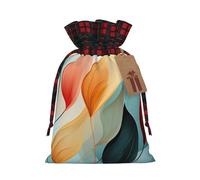 NONHAI Christmas Drawstring Gift Bags Mid-Century Modern Style Xmas Wrapping Sacks Buffalo Plaid Goodie Bag Burlap Treat Bag Gift Wrapping Storage Sack for Xmas Presents Party Favor Pouch Medium