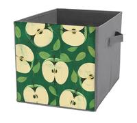 NONHAI Collapsible Storage Bins with Dual Handles Fabric Storage Basket Foldable Cubes Organizer Baskets Green Fruit Slices Storage Boxes for Organizing Clothing Cube Storage Organizer Bins