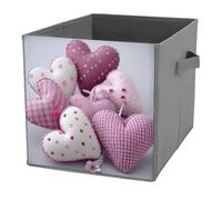 NONHAI Collapsible Storage Bins with Dual Handles Fabric Storage Basket Foldable Cubes Organizer Baskets Lovely Hearts Storage Boxes for Organizing Clothing Cube Storage Organizer Bins
