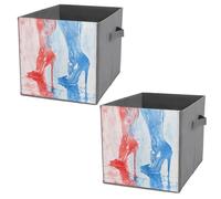 NONHAI Collapsible Storage Bins with Dual Handles Fabric Storage Basket Foldable Cubes Organizer Baskets Hand Drawn Elements Storage Boxes for Organizing Clothing Cube Storage Organizer Bins