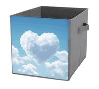 NONHAI Collapsible Storage Bins with Dual Handles Fabric Storage Basket Foldable Cubes Organizer Baskets A Floating Heart Storage Boxes for Organizing Clothing Cube Storage Organizer Bins