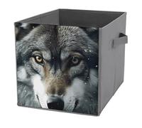 NONHAI Collapsible Storage Bins with Dual Handles Fabric Storage Basket Foldable Cubes Organizer Baskets Forest Wolf Eyes Storage Boxes for Organizing Clothing Cube Storage Organizer Bins