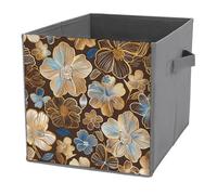 NONHAI Collapsible Storage Bins with Dual Handles Fabric Storage Basket Foldable Cubes Organizer Baskets Hand Drawn Flowers Storage Boxes for Organizing Clothing Cube Storage Organizer Bins