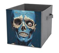 NONHAI Collapsible Storage Bins with Dual Handles Fabric Storage Basket Foldable Cubes Organizer Baskets Skeleton in Front of Me Storage Boxes for Organizing Clothing Cube Storage Organizer Bins