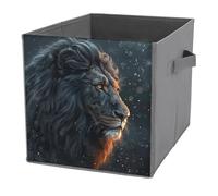 NONHAI Collapsible Storage Bins with Dual Handles Fabric Storage Basket Foldable Cubes Organizer Baskets Beautiful Lion Pictures Storage Boxes for Organizing Clothing Cube Storage Organizer Bins