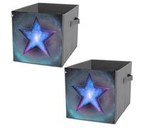 NONHAI Collapsible Storage Bins with Dual Handles Fabric Storage Basket Foldable Cubes Organizer Baskets Stars Storage Boxes for Organizing Clothing Cube Storage Organizer Bins