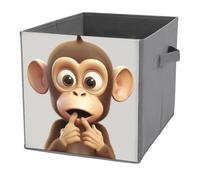 NONHAI Collapsible Storage Bins with Dual Handles Fabric Storage Basket Foldable Cubes Organizer Baskets The Silent Monkey Storage Boxes for Organizing Clothing Cube Storage Organizer Bins