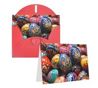 NONHAI Colorful Hand Painted Easter Eggs Greeting Card with Envelopes Happy Birthday Card for Women Men Christmas Halloween Wedding Thank You Blank Note Cards All Occasion Greeting Cards