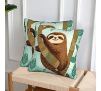 NONHAI Decorative Throw Pillow Covers Set of 2, 18"x18" Square Cushion Case Soft Comfy Hug Tree Sloth Throw Pillows for Couch Cushion Livingroom Farmhouse Home Decor Pillowcases