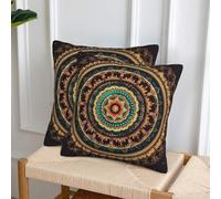 NONHAI Decorative Throw Pillow Covers Set of 2, 18"x18" Square Cushion Case Soft Comfy Mandala Throw Pillows for Couch Cushion Livingroom Farmhouse Home Decor Pillowcases