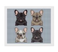 NONHAI Diamond Painting Kits for Adults - DIY Diamond Art Kits for Beginners - Full 5D Paint Drill Diamond Dots Paintings- French Bulldog Diamonds Pictures Gem Art and Craft Wall Decor 16"x20"