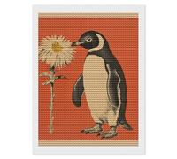 NONHAI Diamond Painting Kits for Adults - DIY Diamond Art Kits for Beginners - Full 5D Paint Drill Diamond Dots Paintings- A Flower and Penguin Diamonds Pictures Gem Art and Craft Wall Decor 12"x16"