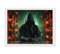 NONHAI Diamond Painting Kits for Adults - DIY Diamond Art Kits for Beginners - Full 5D Paint Drill Diamond Dots Paintings- Hacker Attack Diamonds Pictures Gem Art and Craft Wall Decor 12"x16"