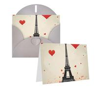 NONHAI Eiffel Tower Heart Airplane pattern Greeting Card with Envelopes Happy Birthday Card for Women Men Christmas Halloween Wedding Thank You Blank Note Cards All Occasion Greeting Cards