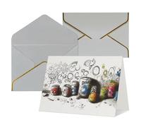 NONHAI Graffiti on various objects Greeting Card with Envelopes Happy Birthday Card for Women Men Christmas Halloween Wedding Thank You Blank Note Cards All Occasion Greeting Cards