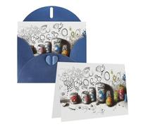 NONHAI Graffiti on various objects Greeting Card with Envelopes Happy Birthday Card for Women Men Christmas Halloween Wedding Thank You Blank Note Cards All Occasion Greeting Cards