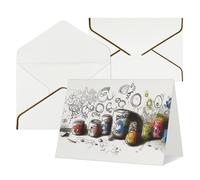 NONHAI Graffiti on various objects Greeting Card with Envelopes Happy Birthday Card for Women Men Christmas Halloween Wedding Thank You Blank Note Cards All Occasion Greeting Cards