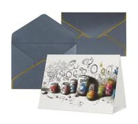 NONHAI Graffiti on various objects Greeting Card with Envelopes Happy Birthday Card for Women Men Christmas Halloween Wedding Thank You Blank Note Cards All Occasion Greeting Cards