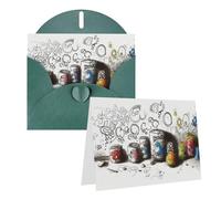 NONHAI Graffiti on various objects Greeting Card with Envelopes Happy Birthday Card for Women Men Christmas Halloween Wedding Thank You Blank Note Cards All Occasion Greeting Cards