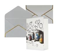 NONHAI Graffiti on various objects Greeting Cards with Envelopes Happy Birthday Card for Women Men Christmas Halloween Wedding Thank You Blank Note Cards All Occasion Greeting Card