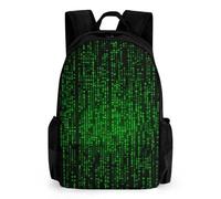 NONHAI Green Number Binary Travel Backpack for Women Men Carry On Backpack Lightweight 15.6inch Laptop Backpack