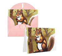 NONHAI Greeting Cards with Envelopes Thinking of You Blank Greeting Cards - Nut Eating Squirrel - Greeting Cards for All Occasions Birthday Baby Shower Congratulations