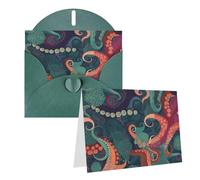 NONHAI Greetings Cards with Envelopes Thinking of You Card Abstract Octopus Blank Note Card All Occasion Greeting Cards for Birthday, Baby Shower, Congratulations Wedding Thank You Card