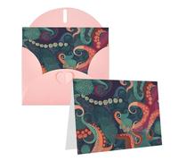 NONHAI Greetings Cards with Envelopes Thinking of You Card Abstract Octopus Blank Note Card All Occasion Greeting Cards for Birthday, Baby Shower, Congratulations Wedding Thank You Card