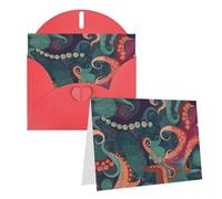 NONHAI Greetings Cards with Envelopes Thinking of You Card Abstract Octopus Blank Note Card All Occasion Greeting Cards for Birthday, Baby Shower, Congratulations Wedding Thank You Card