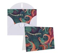 NONHAI Greetings Cards with Envelopes Thinking of You Card Abstract Octopus Blank Note Card All Occasion Greeting Cards for Birthday, Baby Shower, Congratulations Wedding Thank You Card
