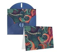 NONHAI Greetings Cards with Envelopes Thinking of You Card Abstract Octopus Blank Note Card All Occasion Greeting Cards for Birthday, Baby Shower, Congratulations Wedding Thank You Card