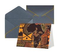 NONHAI Greetings Cards with Envelopes Thinking of You Card African Map Ethnic Pattern Blank Note Card All Occasion Greeting Cards for Birthday, Baby Shower, Congratulations Wedding Thank You Card