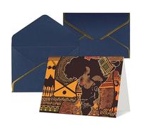 NONHAI Greetings Cards with Envelopes Thinking of You Card African Map Ethnic Pattern Blank Note Card All Occasion Greeting Cards for Birthday, Baby Shower, Congratulations Wedding Thank You Card