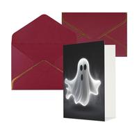 NONHAI Greetings Cards with Envelopes Thinking of You Card Black and Halloween Ghost Blank Note Card All Occasion Greeting Cards for Birthday, Baby Shower, Congratulations Wedding Thank You Card