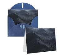 NONHAI Greetings Cards with Envelopes Thinking of You Card Deep black waves Blank Note Card All Occasion Greeting Cards for Birthday, Baby Shower, Congratulations Wedding Thank You Card