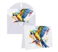 NONHAI Greetings Cards with Envelopes Thinking of You Card flying parrot Blank Note Card All Occasion Greeting Cards for Birthday, Baby Shower, Congratulations Wedding Thank You Card