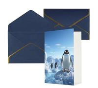 NONHAI Greetings Cards with Envelopes Thinking of You Card Penguin Antarctica Ice Blank Note Card All Occasion Greeting Cards for Birthday, Baby Shower, Congratulations Wedding Thank You Card