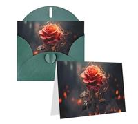NONHAI Greetings Cards with Envelopes Thinking of You Card Red Flowers Burning Blank Note Card All Occasion Greeting Cards for Birthday, Baby Shower, Congratulations Wedding Thank You Card