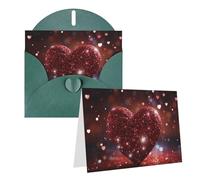 NONHAI Greetings Cards with Envelopes Thinking of You Card Red Glitter Heart Blank Note Card All Occasion Greeting Cards for Birthday, Baby Shower, Congratulations Wedding Thank You Card