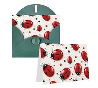 NONHAI Greetings Cards with Envelopes Thinking of You Card Red Ladybug Blank Note Card All Occasion Greeting Cards for Birthday, Baby Shower, Congratulations Wedding Thank You Card