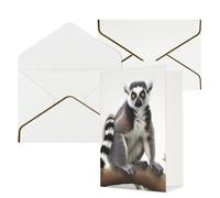 NONHAI Greetings Cards with Envelopes Thinking of You Card Ringtailed Lemur Blank Note Card All Occasion Greeting Cards for Birthday, Baby Shower, Congratulations Wedding Thank You Card