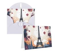 NONHAI Greetings Cards with Envelopes Thinking of You Card Romantic Paris Eiffel Blank Note Card All Occasion Greeting Cards for Birthday, Baby Shower, Congratulations Wedding Thank You Card