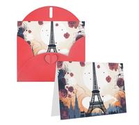 NONHAI Greetings Cards with Envelopes Thinking of You Card Romantic Paris Eiffel Blank Note Card All Occasion Greeting Cards for Birthday, Baby Shower, Congratulations Wedding Thank You Card