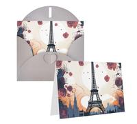 NONHAI Greetings Cards with Envelopes Thinking of You Card Romantic Paris Eiffel Blank Note Card All Occasion Greeting Cards for Birthday, Baby Shower, Congratulations Wedding Thank You Card