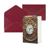 NONHAI Greetings Cards with Envelopes Thinking of You Card Rusty Steampunk Clock Blank Note Card All Occasion Greeting Cards for Birthday, Baby Shower, Congratulations Wedding Thank You Card