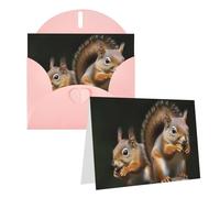 NONHAI Greetings Cards with Envelopes Thinking of You Card Squirrel Animal Blank Note Card All Occasion Greeting Cards for Birthday, Baby Shower, Congratulations Wedding Thank You Card