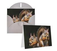 NONHAI Greetings Cards with Envelopes Thinking of You Card Squirrel Animal Blank Note Card All Occasion Greeting Cards for Birthday, Baby Shower, Congratulations Wedding Thank You Card