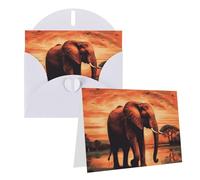 NONHAI Greetings Cards with Envelopes Thinking of You Card Sunset elephant Blank Note Card All Occasion Greeting Cards for Birthday, Baby Shower, Congratulations Wedding Thank You Card