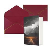 NONHAI Greetings Cards with Envelopes Thinking of You Card Thunder Landscape Blank Note Card All Occasion Greeting Cards for Birthday, Baby Shower, Congratulations Wedding Thank You Card